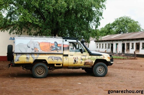 Beautiful artwork on the side of a single-cab bakkie.