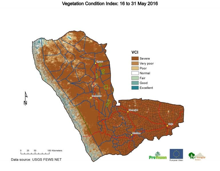 Kunene region vegetation map