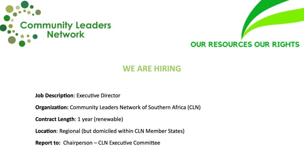 Front page of the advert featuring the summary and CLN logo.