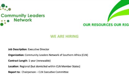 Front page of the advert featuring the summary and CLN logo.