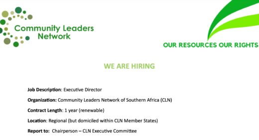 Front page of the advert featuring the summary and CLN logo.