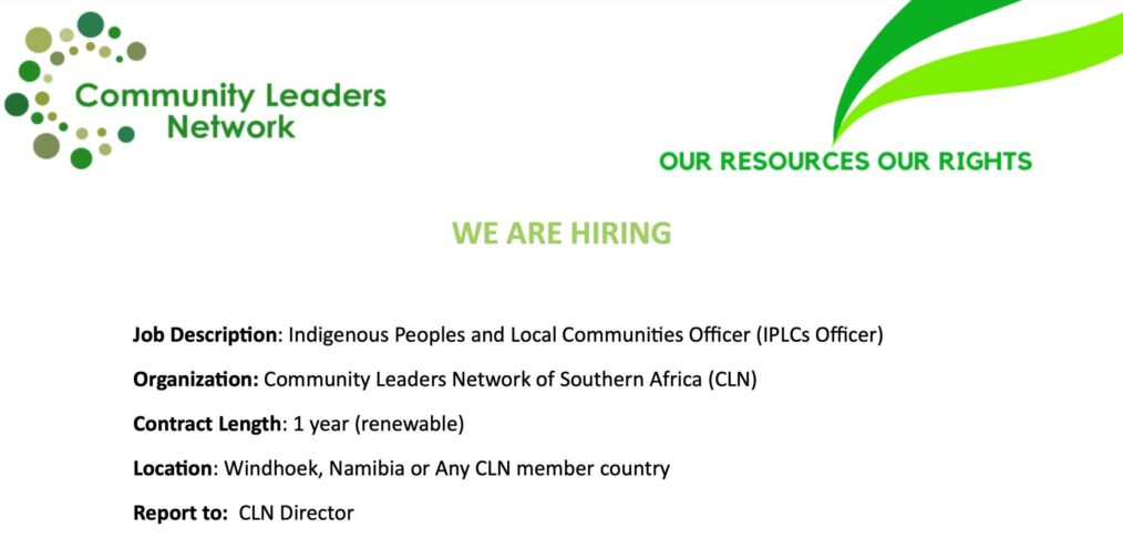 CLN logo and summary of job advert.
