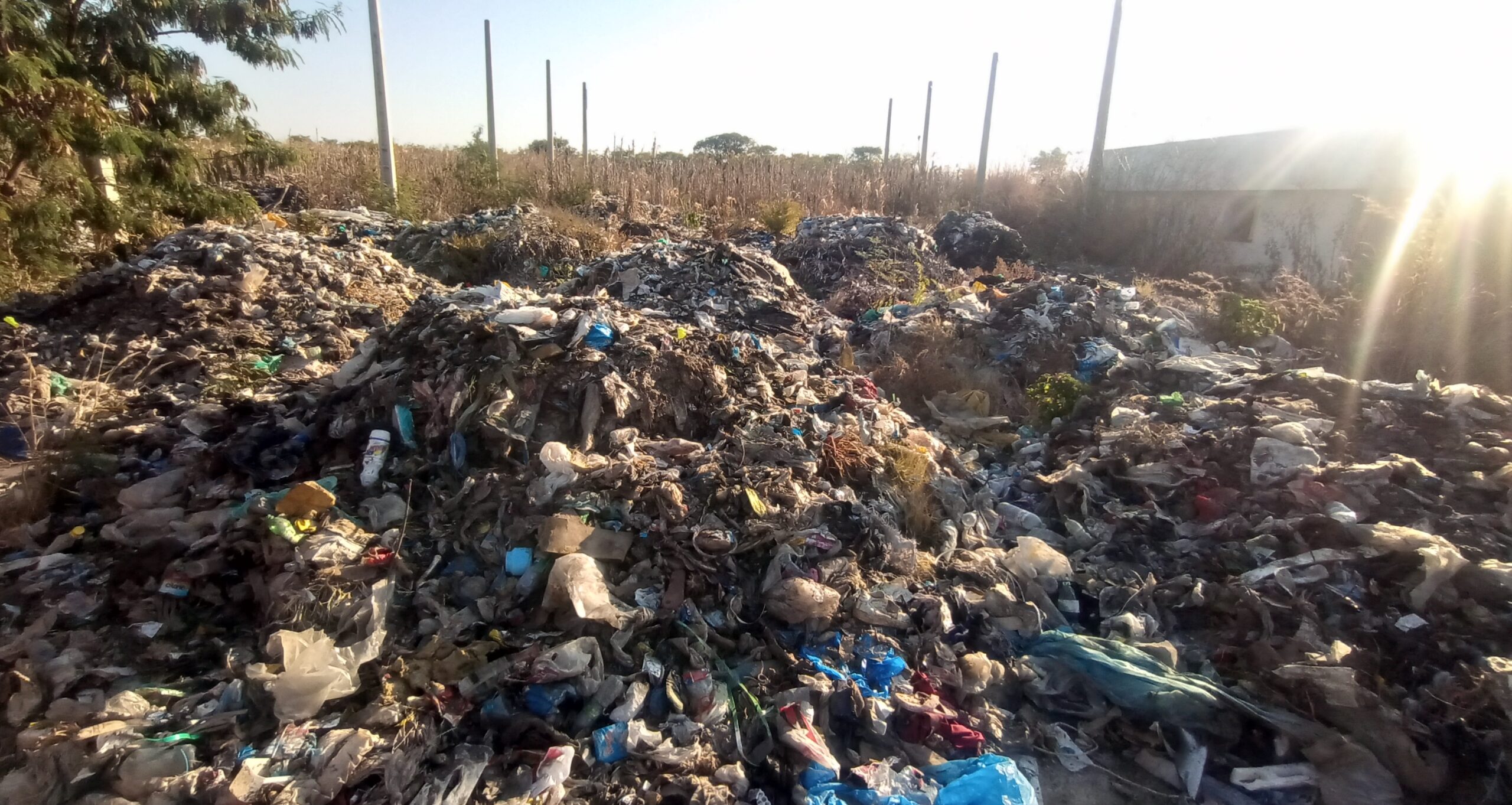 A huge heap of rubbish (trash).