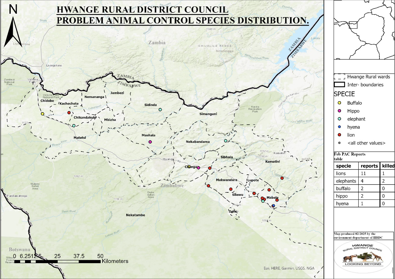 Map of the Hwange area.